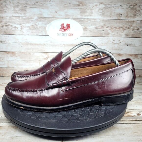 Larson Weejuns Men's Size 10D Cognac Moc-Toe Slip-On Loafers - Picture 3 of 9